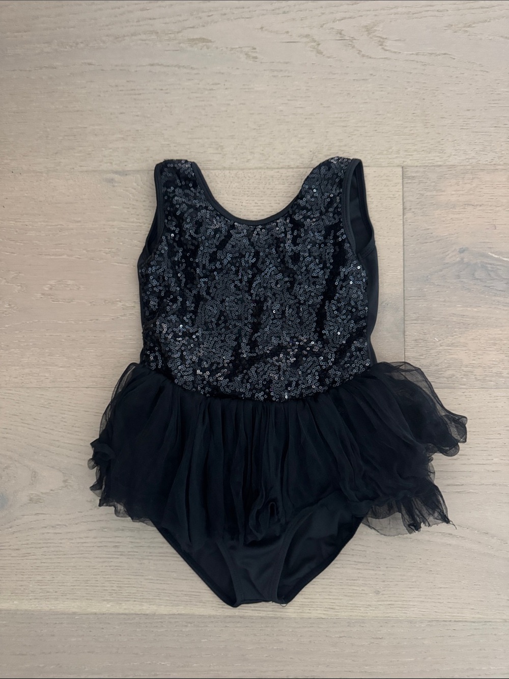 Black Sequin Tutu Dance Leotard for Kids
